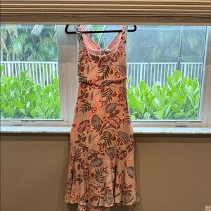 Lulu's Pink Floral Midi Dress